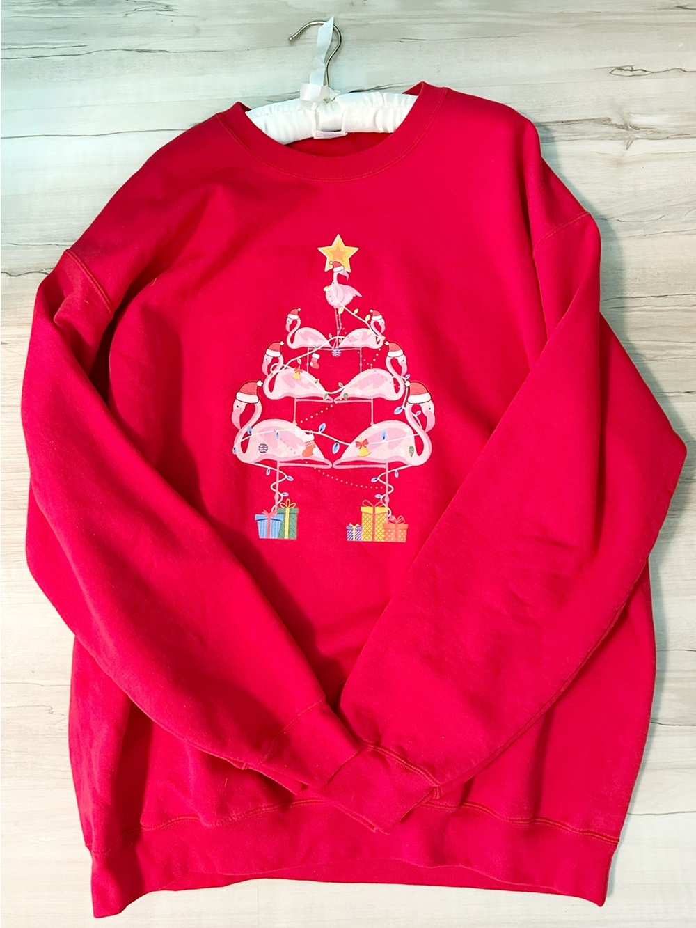 Vintage Pink Flamingo Holiday Sweatshirt 2XL